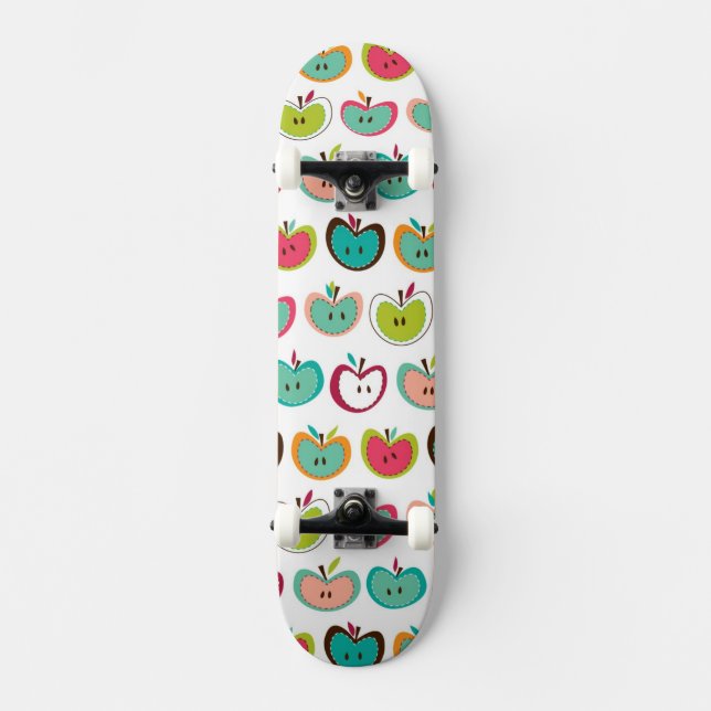 Gulligt äpplemönster skateboard bräda 21,5 cm (Framsida)