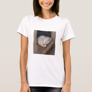 Gulligt arktiskt sova för räv tee shirt