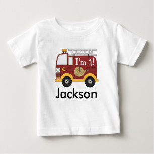 Gulligt avfyra lastbilbarns födelsedagpersonligen t shirt