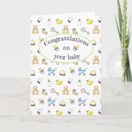 Gulligt baby showermönster kort