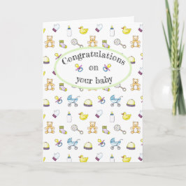 Gulligt baby showermönster kort