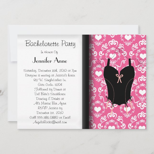 Gulligt Bachelorette party Inbjudningar (Framsida)