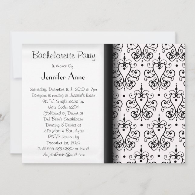 Gulligt Bachelorette party Time Inbjudningar (Framsida)