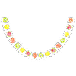 Gulligt baner för bunting för fruktungefödelsedag vimplar