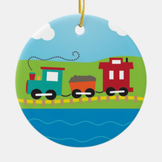Gulligt barnChoo Choo tåg Julgransprydnad Keramik