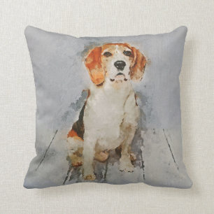Gulligt Beagleporträtt Kudde