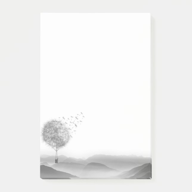 Gulligt blåsa för luftballongmaskrosfrö post-it block (Framsida)