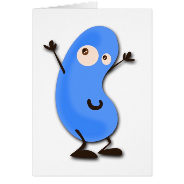 Gulligt blåttbönamonster OBS kort (Framsidan)