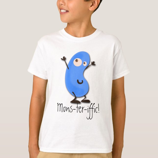 Gulligt blåttbönamonster tee (Framsida)