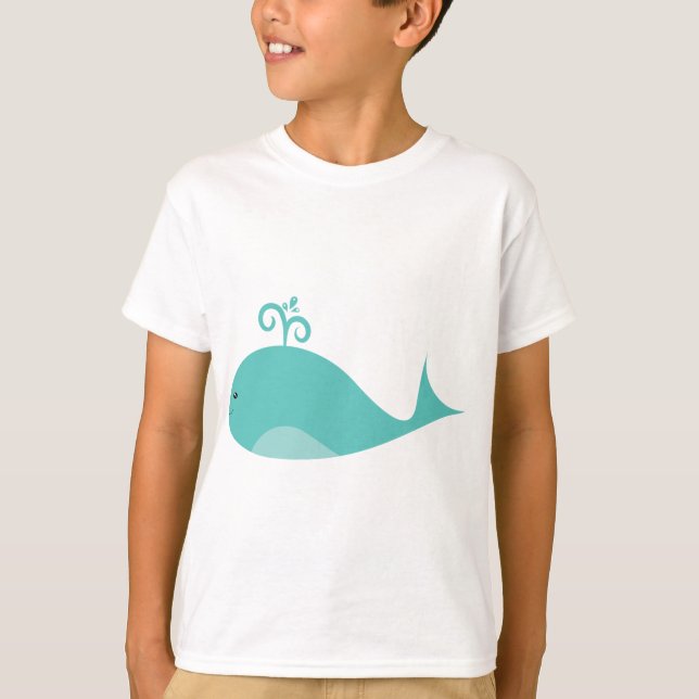 Gulligt blåttval t-shirt (Framsida)