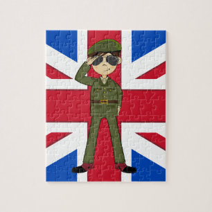 Gulligt brittiskt armésoldatpussel pussel