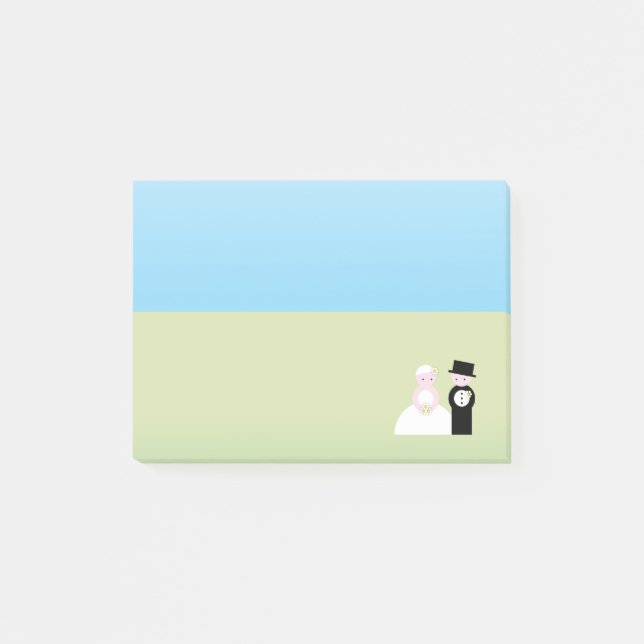 Gulligt bröllop kopplar ihop post-it block (Framsida)