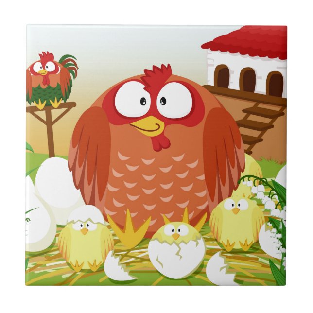 Gulligt cirkla mallen kakelplatta (Framsidan)