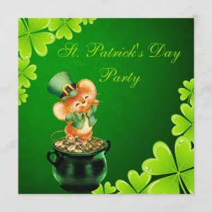 Gulligt dansmusSts Patrick party för dag Inbjudningar