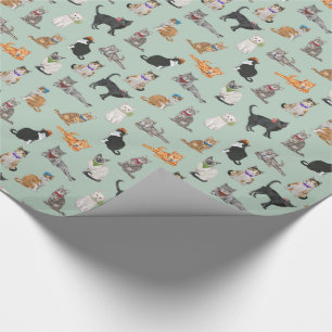 Gulligt Dapper kattungekattmönster Presentpapper