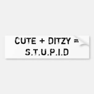 GULLIGT + DITZY = S.T.U.P.I.D BILDEKAL