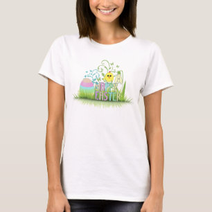 Gulligt färgrikt glad påskägg, chick och Snowdrop T Shirt
