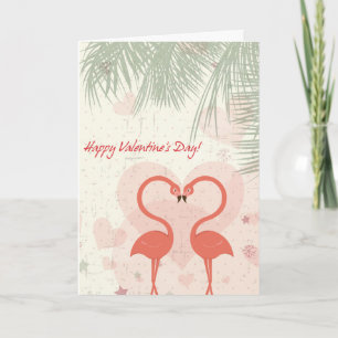 gulligt flamingosvalentines daykort helgkort