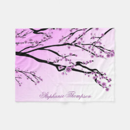 Gulligt flickaktigt rosa körsbärsrött namn för fleecefilt