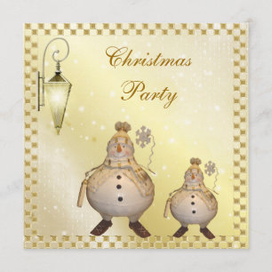 Gulligt & flott snögubbejulparty inbjudningar