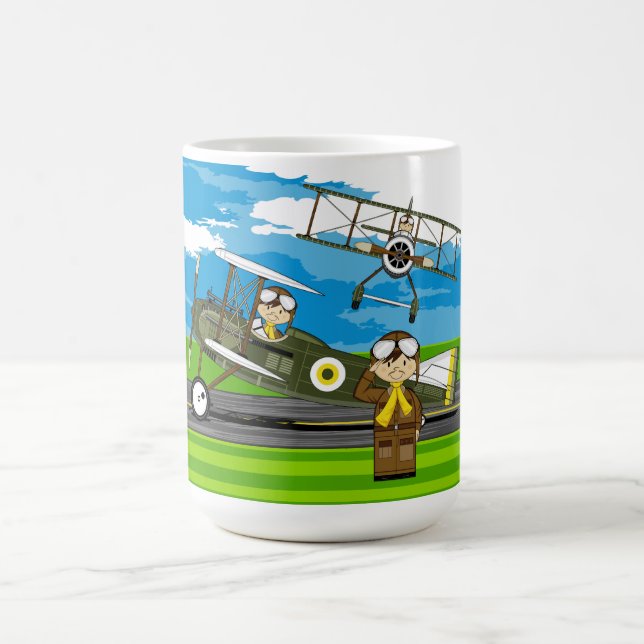Gulligt flygvapen lotsar och Biplanes Kaffemugg (Center)