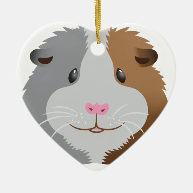 gulligt försökskaninansikte julgransprydnad keramik (Framsidan)