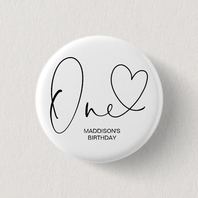 Gulligt första födelsedagemblem för den 1st knapp (Framsida)