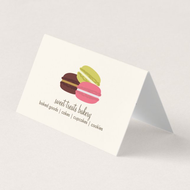 Gulligt franskMacarons bageri eller Cafe Visitkort (Framsida)