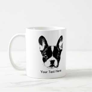 Gulligt franskt bulldogghundansikte kaffemugg