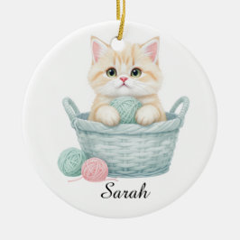 Gulligt garn Katt Dekoration 