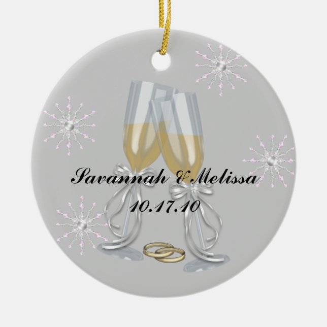 Gulligt gift; Vår första jul Julgransprydnad Keramik (Framsidan)