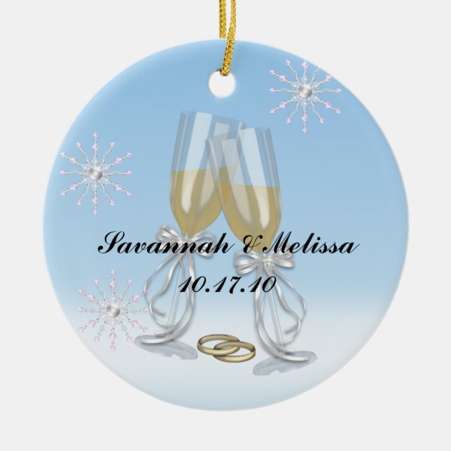 Gulligt gift; Vår första jul Julgransprydnad Keramik (Framsidan)