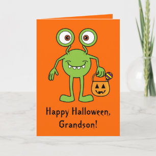 Gulligt gigantiskt kort för happy halloweensonson