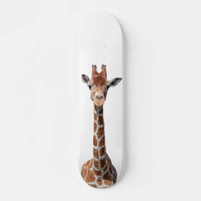 Gulligt giraffansikte skateboard bräda 19,5 cm (Framsida)