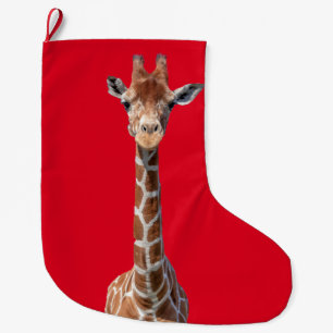 Gulligt giraffansikte stor julstrumpa