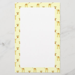 Gulligt giraffmönster på Yellow. Brevpapper