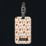 Gulligt glassklottermönster | tillfogar ditt namn bagagebricka<br><div class="desc">Denna är en teckning av tre olika sorter av glass som göras in i ett mönster. Det finns en ram var du kan ha ett namn att skrivas ut.</div>