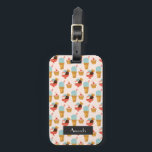 Gulligt glassklottermönster | tillfogar ditt namn bagagebricka<br><div class="desc">Denna är en teckning av tre olika sorter av glass som göras in i ett mönster. Det finns en ram var du kan ha ett namn att skrivas ut.</div>