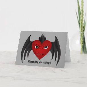 Gulligt gotiskt bevingat vampyrhjärtatillfällen kort