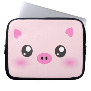Gulligt grisansikte - kawaiiminimalism laptop fodral