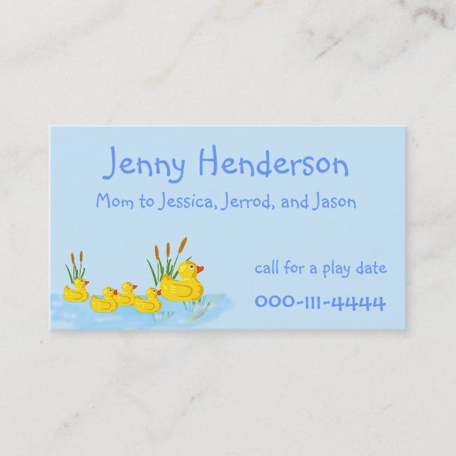 Gulligt gummi duckar det beställnings- mammakortet (Framsida)