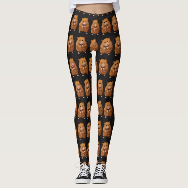 Gulligt Hamstermönster, original- Hamsterkonst Leggings (Framsida)