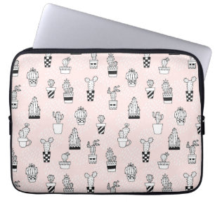 Gulligt hand plockadekaktusmönster laptop fodral