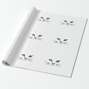 Gulligt hand plockadekattungeansikte presentpapper