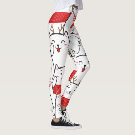 Gulligt helgdagkattmönster leggings
