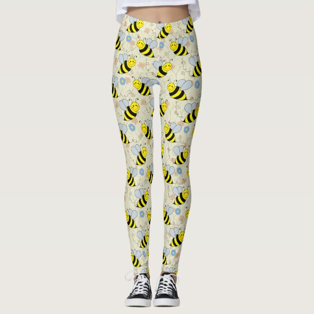 Gulligt humlamönster leggings (Framsida)