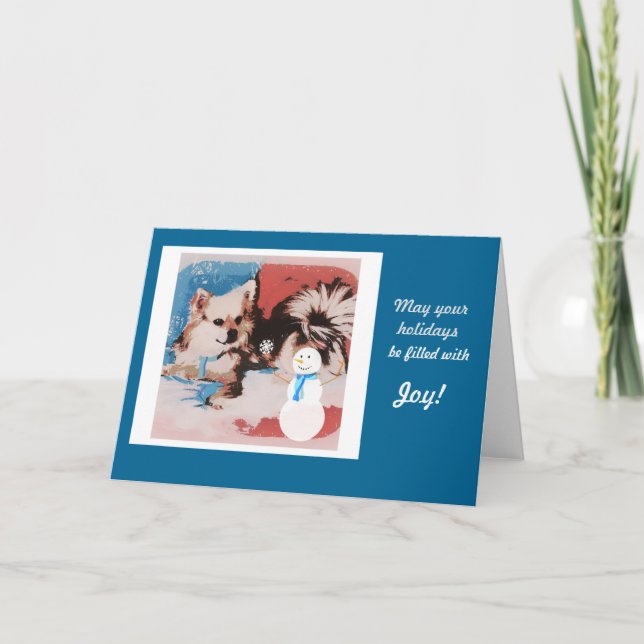 Gulligt hundhelgdagkort helgkort (Framsida)