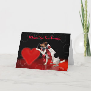 Gulligt hundvalentin kort för hälsning - jack