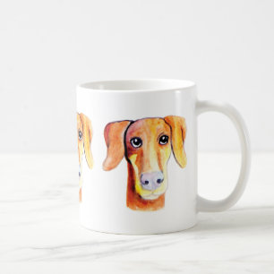 Gulligt hundvattenfärgporträtt kaffemugg