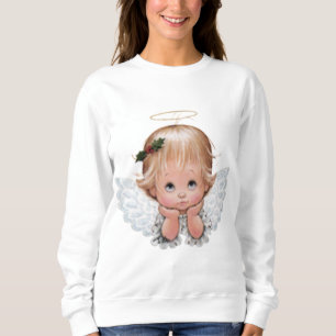 Gulligt huvud för julbabyängel i händer t shirt